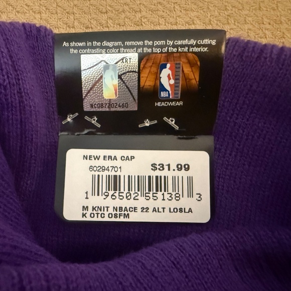 New Era NBA 2022-2023 Los Angeles Lakers City Edition Purple Knit Hat Beanie NEW - Picture 3 of 4